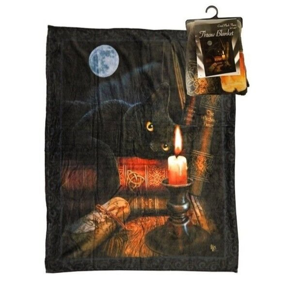 Lisa Parker Other - New Lisa Parker The Witching Hour Plush Fleece Throw Gift Blanket Black Cat Art